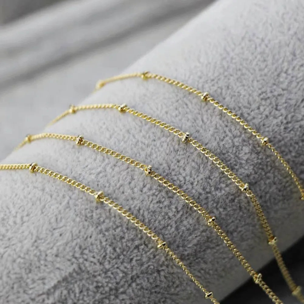Gold-Plated Zircon Bubble Initial Necklace A-K